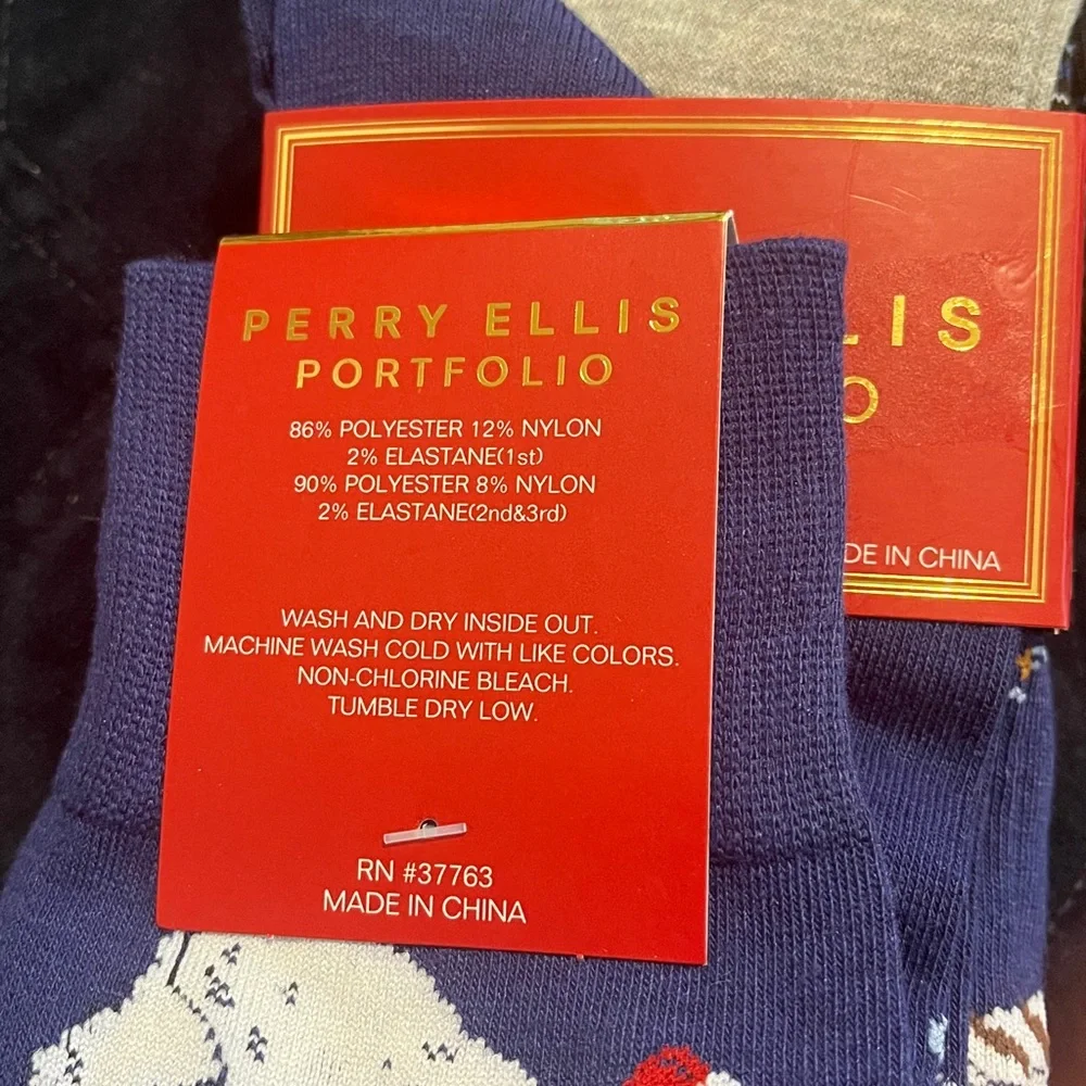 Perry Ellis Men's Socks - Blue, Black, Green, and Gray